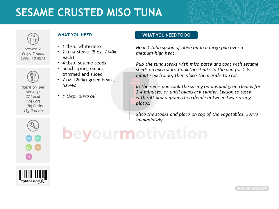 Sesame Crusted Miso Tuna recipe